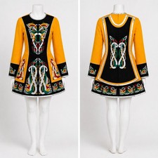 Custom Irish Step Dance Performance Dress Celtic Knotwork Embroidered Feis Adult