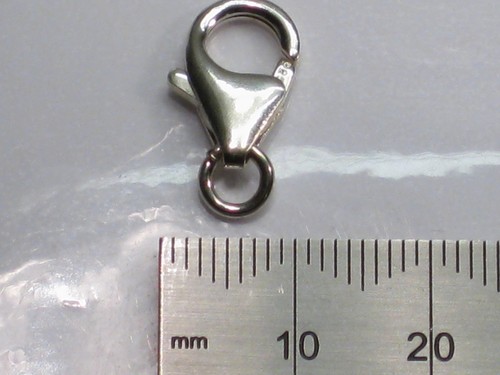 1 x 15mm Lobster Clasp Clip Trigger sterling silver fitting finding - Picture 4 of 5