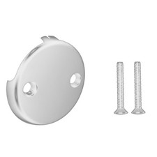 Bathtub Overflow Drain Cover 3-1/8 inch - Two-Hole Bath Tub Silver