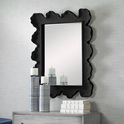 Sea Coral Natural Black 27 1/4" x 34 1/4" Wall Mirror - Picture 1 of 8