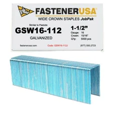 1-1/2" LEG x 15/16" CROWN 16GA GALV GSW-16 STAPLES 5,000ct | GSW16-112J