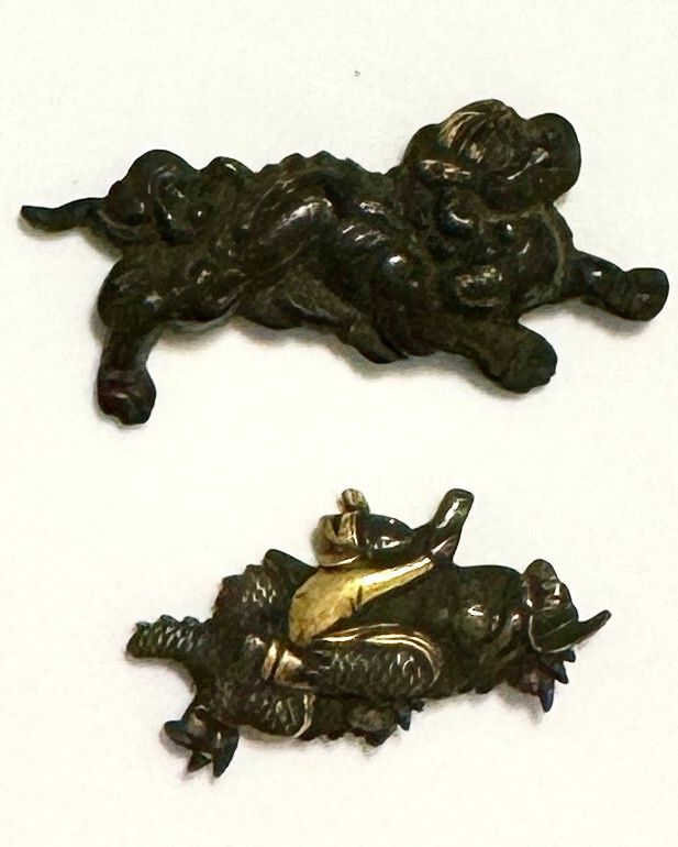 Menuki Japanese Sword Katama fittings Samurai Antique