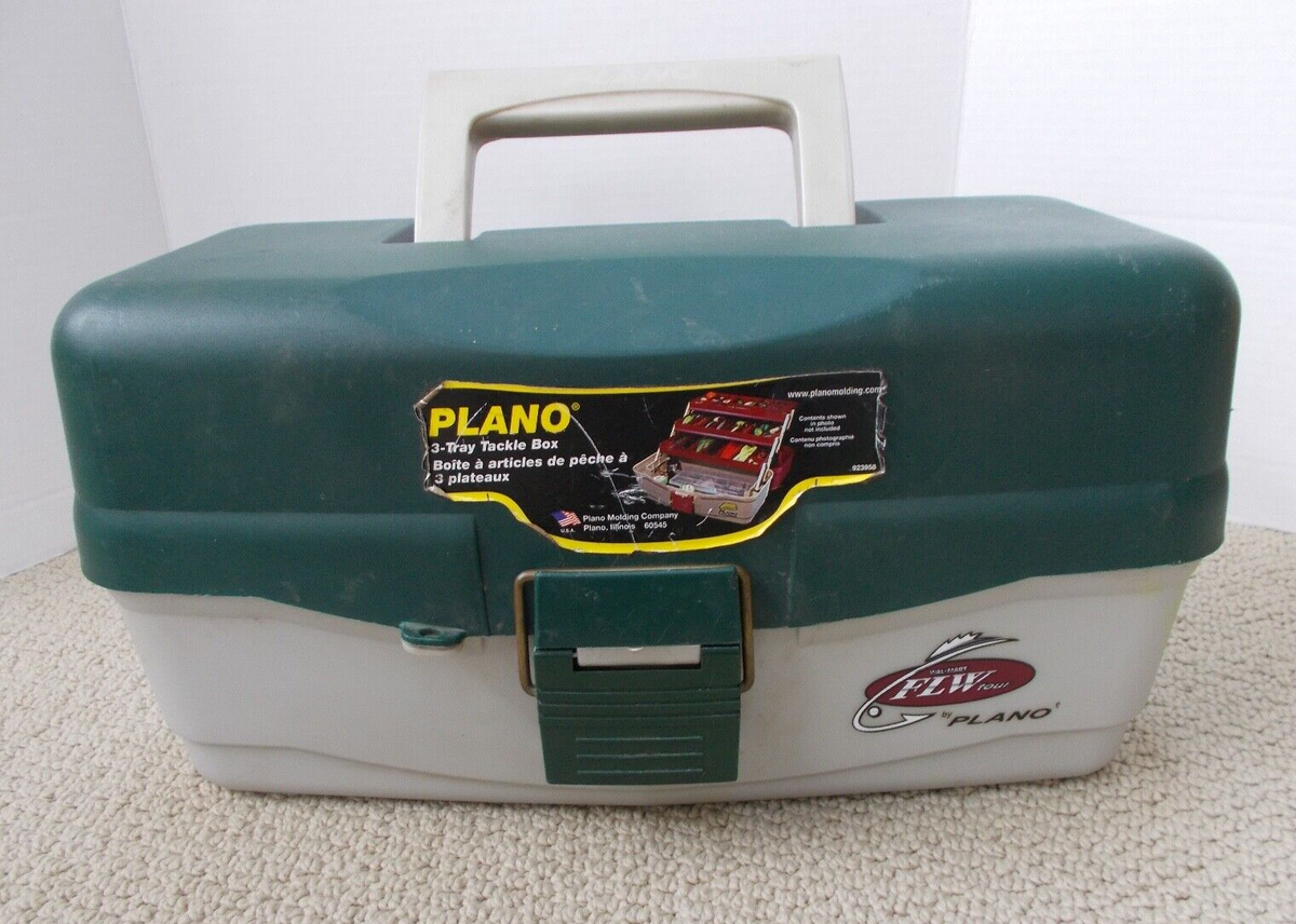 Plano 3 Tray Locking Fishing Tackle Box W/Handle & 29 Compartments FLW Tour  | eBay