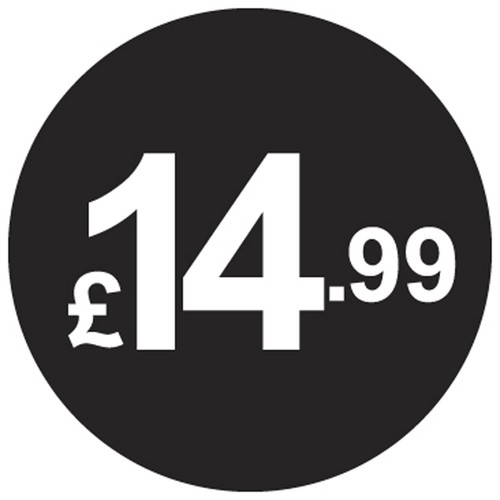 20mm Black Shop Price Point Stickers / Sticky / Swing Tag Labels £10 to £95 POS - Picture 11 of 40
