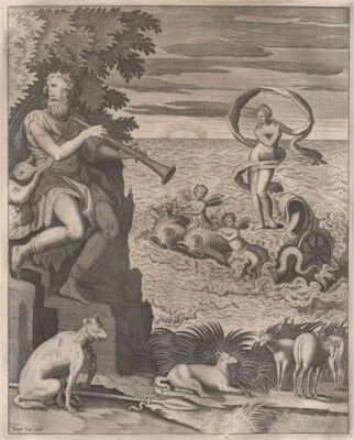 Mythologie Le cyclope Polyphème - Gravure originale Jaspar Isaac XVIIe - Photo 1/2
