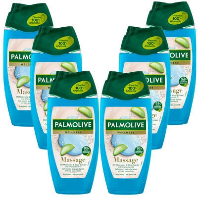 6x 250ml Palmolive Wellness Massage Duschgel mit Meersalz und Aloe Extrakt