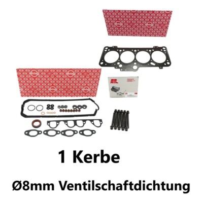 Zylinderkopfdichtsatz 1 Kerbe+Schrauben für VW 1.9D 1.9 TD 028103383AH AAZ ABL 9