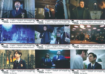 the Umbrella Academy season one 63 card base set plus 2 empty wrappers