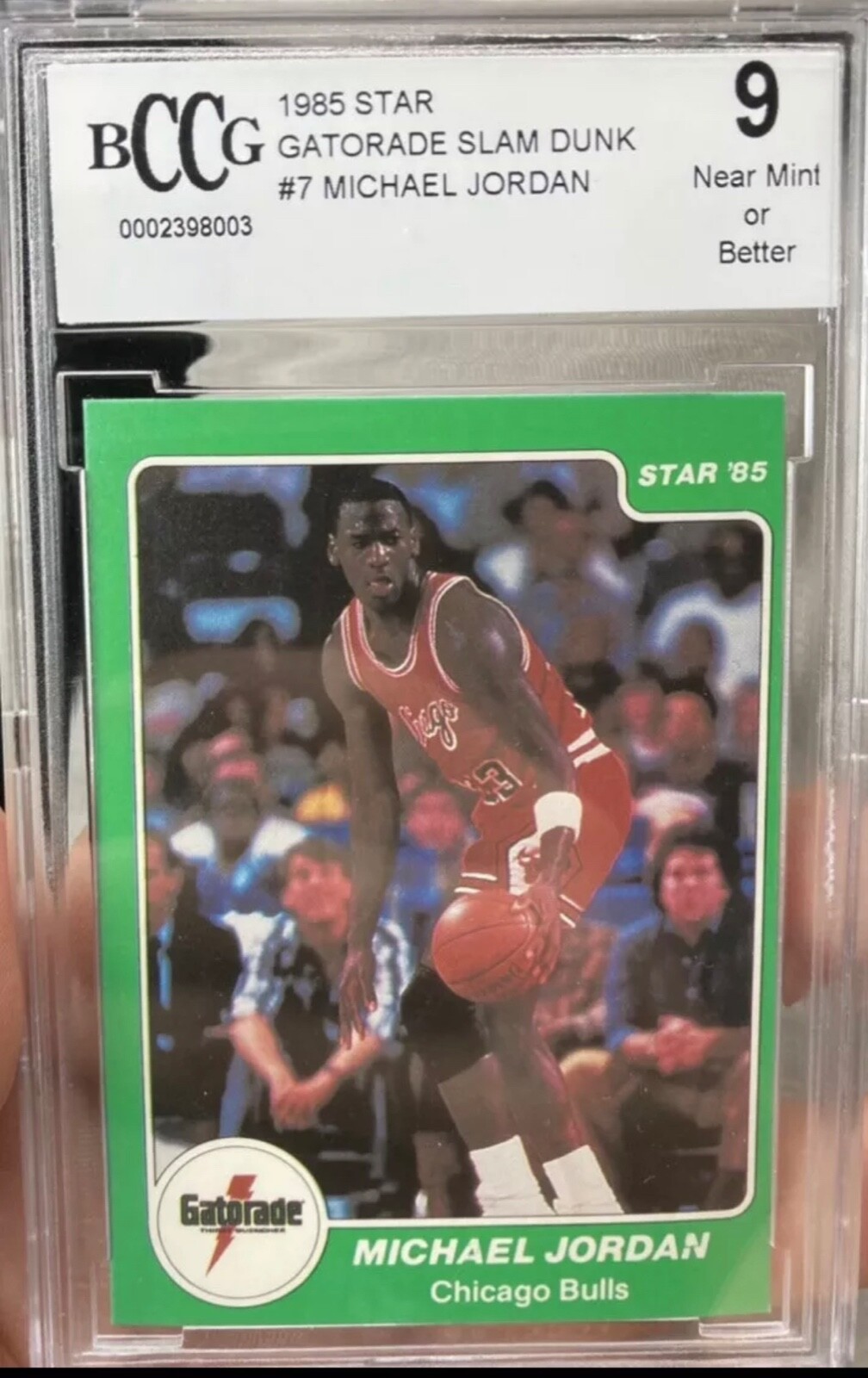Michael Jordan Rookie 1985 Star Gatorade Slam Dunk #7 MINT 9 Beckett Grading RC