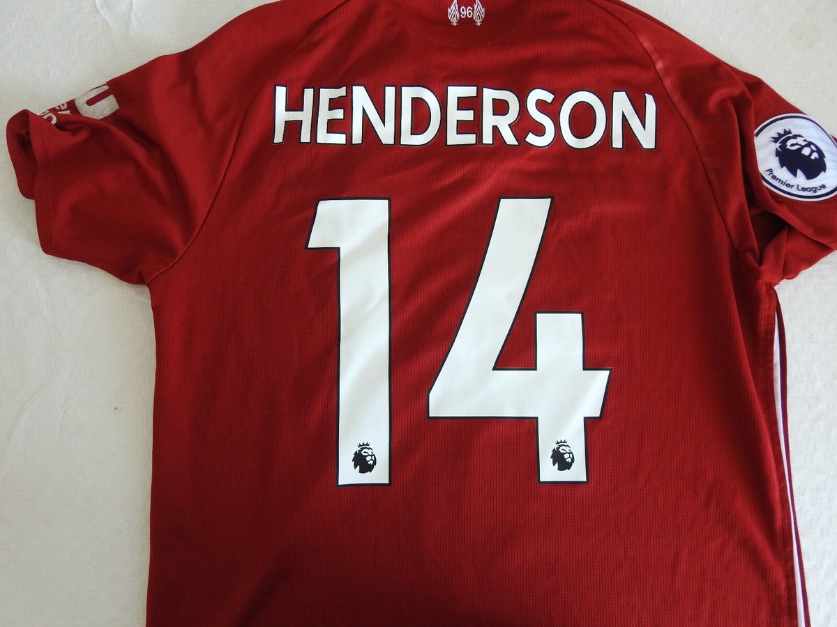 Liverpool 2018 Home Jersey #14 Henderson New Balance Red Shirt