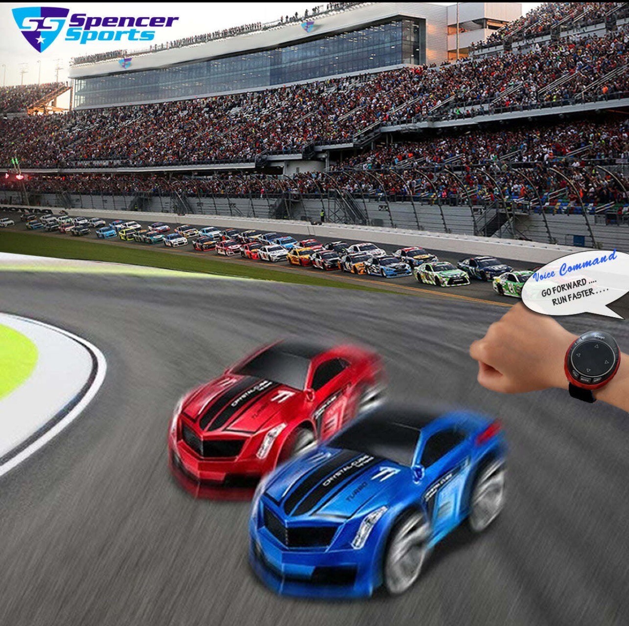 Turbo Racer Voice Activated Remote Control Sports Car W/smartwatch. Yellow