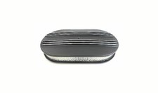 12 Black Aluminum Nostalgia Center Finned Oval Air Cleaner Street Rod Nice