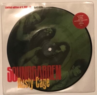 Soundgarden Rusty Cage 7'' Picture Disc UK 1992 Numbered Printed Plastic Sleeve.