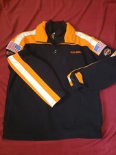 Rare Harley Davidson Very Heavy Pullover 1/4 Zip Sweatshirt Thick Fleece