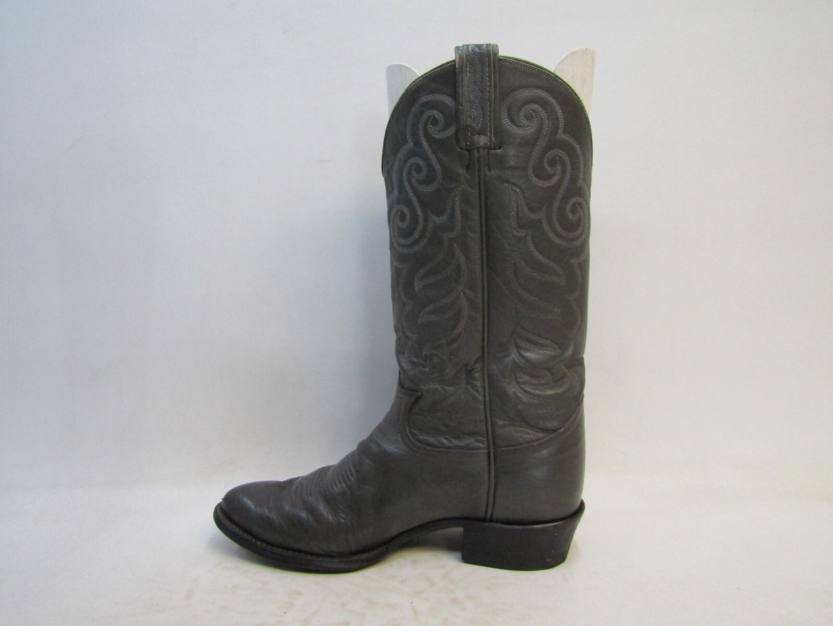 Gold Label TONY LAMA Mens Size 9 D Gray Leather Cowboy  display picture 3