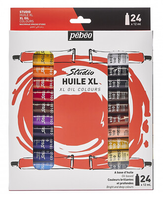 Pebeo Studio Öl XL Farben Set 24 x 12 ml Tuben Künstler verschiedene Farben