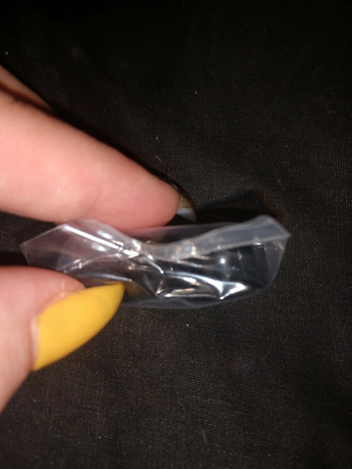 Juego de 2 tapones de silla de montar de búho corazón azul acrílico negro 9/16" Foto 3 de 3