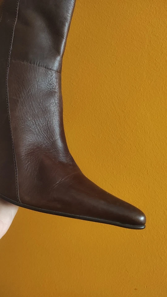 Buffalo London женщин коричневый кожаный ботинки каблуках сделано в Бразилии размер США 8,5 - Изображение 2 из 4