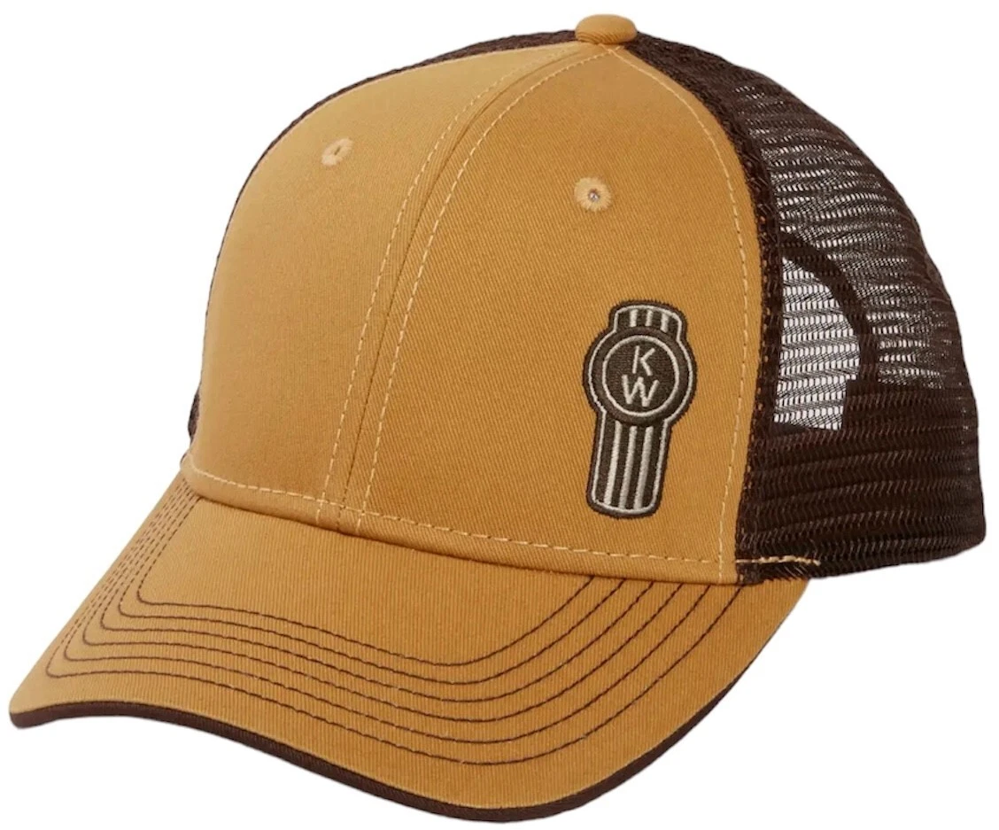 Kenworth Trucks Motors Two Color Mesh Value Hat/Cap Gold/Brown Mesh