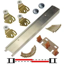 Johnson 2200482D 48" Bypass Fascia Door Hanging Hardware Kit for 24 inch Doors