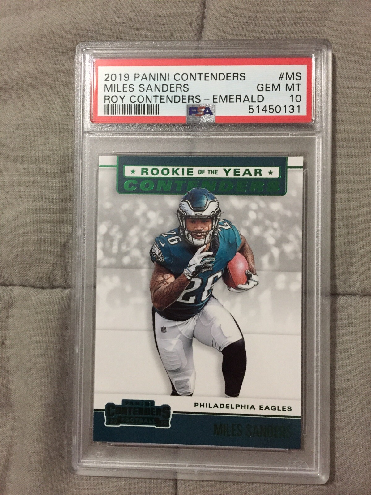 Miles Sanders Panini Contenders Rookie of the Year Contenders #MS Emerald