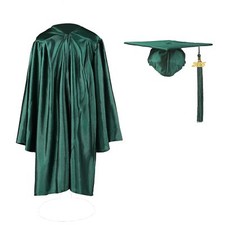 Shiny Kindergarten Graduation Cap and Gown Set 30 Forest Green