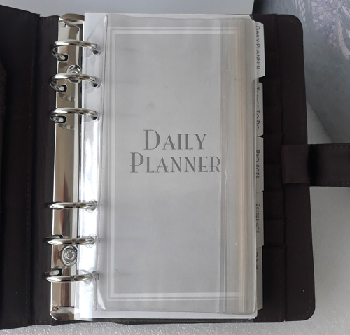 Vtg. ~ Kenneth Cole Reaction ~Daily Planner Binder 6 Ring 1" ~ Nylon Brown ~1999 - Picture 12 of 23