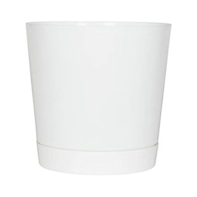 Novelty Manufacturing Majestic Full Depth Round Cylinder Pot, White, 14 Inches