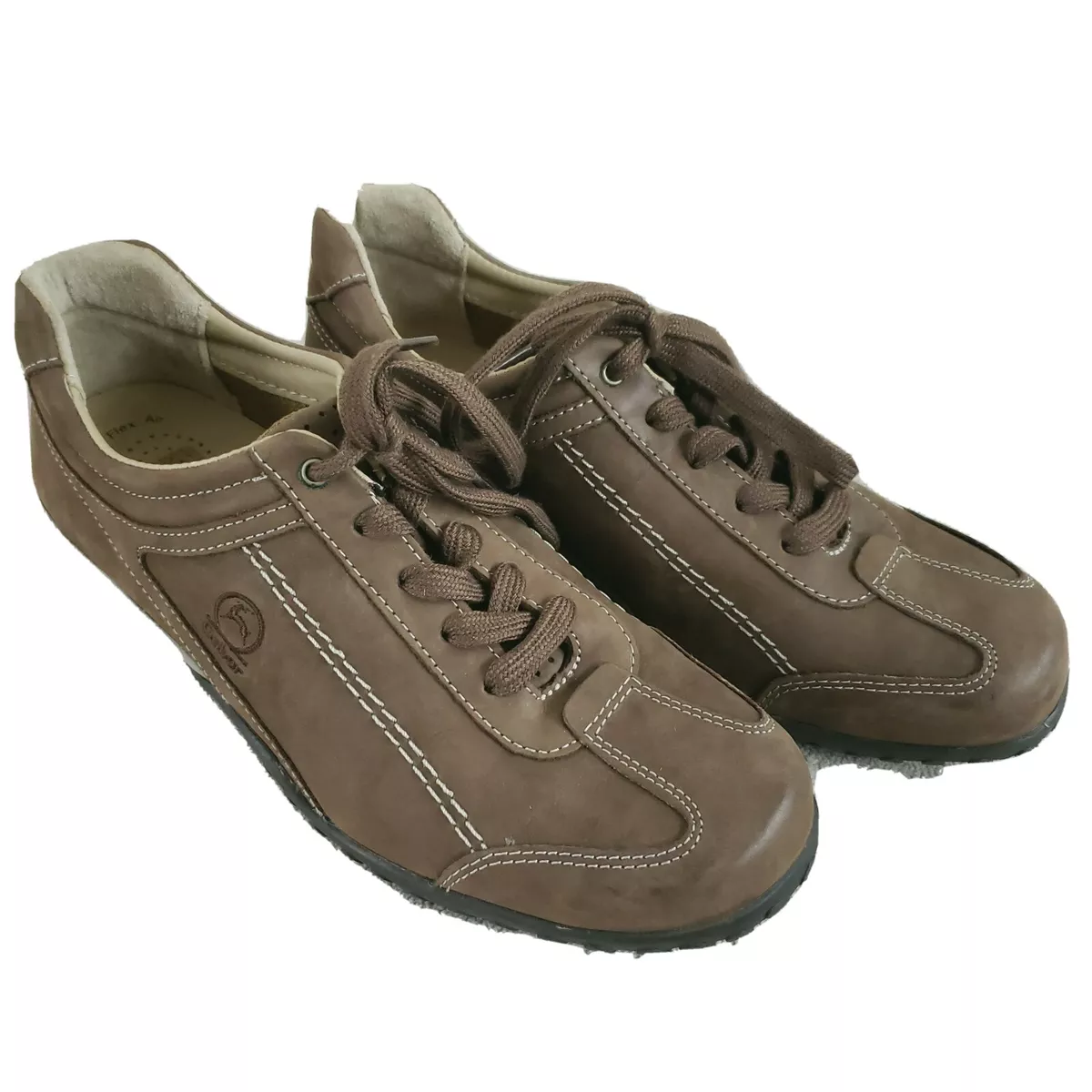 GABOR Shoes Men Sz 7.5 Brown Nubuck Laces Trainer Sneaker Comfort