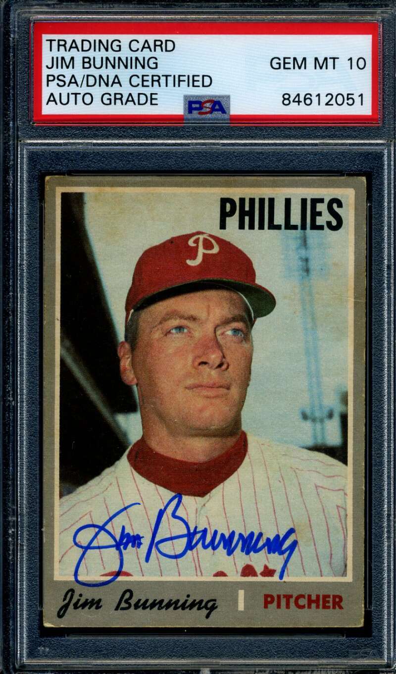 Jim Bunning Gem Mint 10 PSA DNA Signed Rare 1970 O Pee Chee Topps Autograph