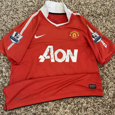 Manchester United 2010 2011 BLANK Nike Red Collared Home