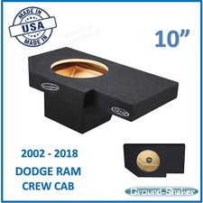 Dodge Ram 1500 2500 3500 Crew Cab 02-18 10" Single Sub Box Subwoofer Enclosure