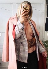 Mark And Spencer Split Wool Blend Overcoat Revisiable Two Tone Size 10