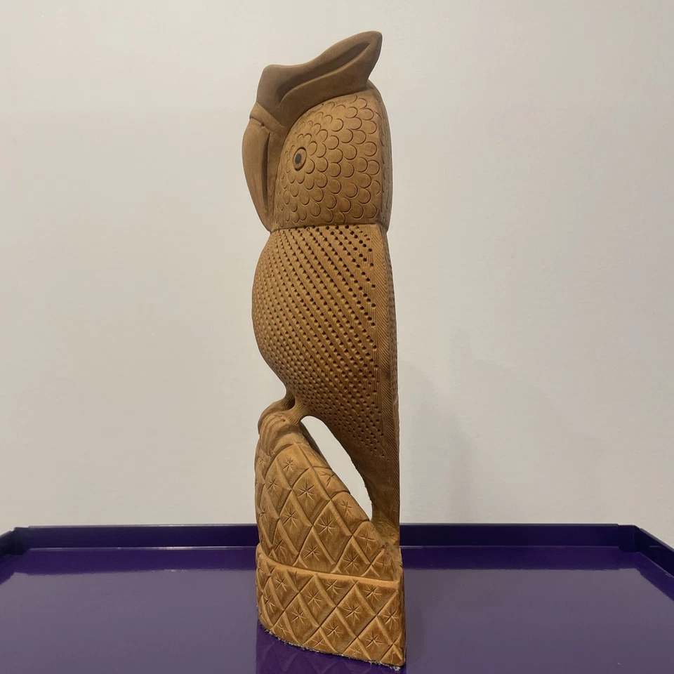 Estatuilla de búho de madera - tallada a mano - sin marca Foto 2 de 4