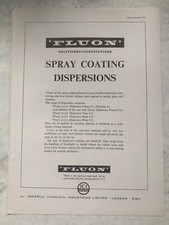 1957 Aircraft Advert FLUON ICI SPRAY COATING DISPERSIONS POLYTETRAFLUROETHYLENE
