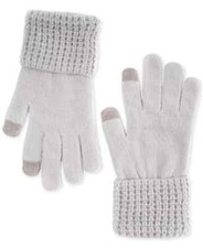 Style  Co Waffle-Knit Cuff Womens Gloves Grey OSFA