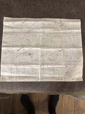 Original WW II NACI-HO Pacific Theater Survival Cloth Chart Map Marshall Islands