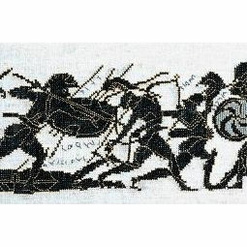 Thea gouverneur 951 Grecia Achilles Ricamo Contato Lino - Picture 4 of 5
