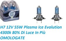 SET LAMPADE H7 12V 55W PLASMA ICE EVOLUTION 4300K GAS XENON PER UNA LUCE INTENSA