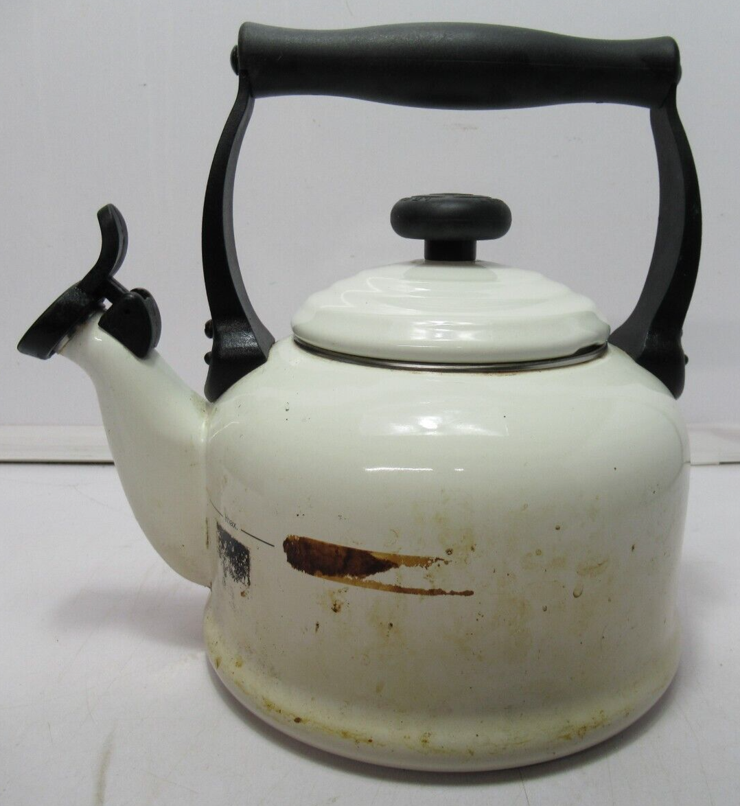 Vintage Le Creuset Traditional White Stove Whistling Kettle 2.1L eBay
