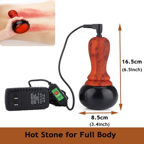 Hot Stone Electric Gua Sha Massager Bian Stone Guasha Tool Skin Scraping - Picture 7 of 26
