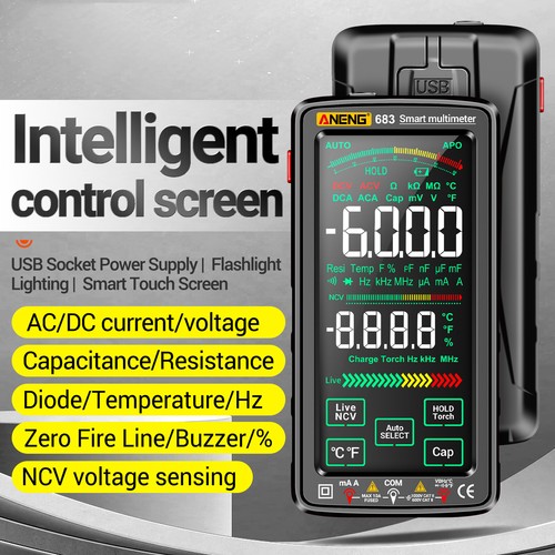 ANENG 683 6000 Zählungen Digital Multimeter Universalmessgerät NCV-Tester V5B8 - Bild 2 von 11