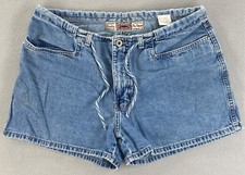 Y2K Hydraulic Jeans Short Shorts 295 Women s 13/14 Cotton Draw String Blue Wash