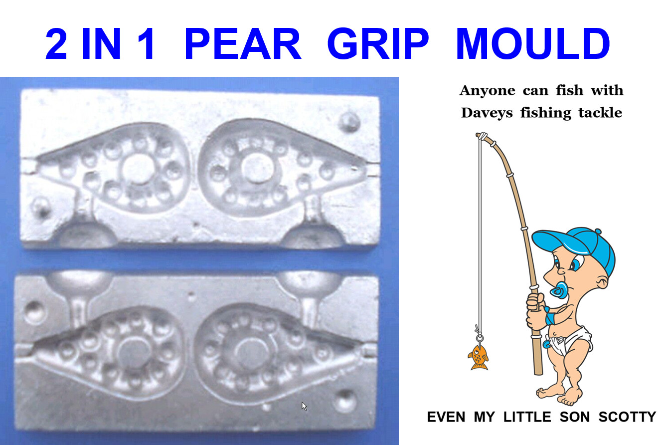 2 IN 1 PEAR GRIP MOULD 2oz & 3oz SEA COARSE CARP PIKE BARBEL FISHING LEAD WEIGHT