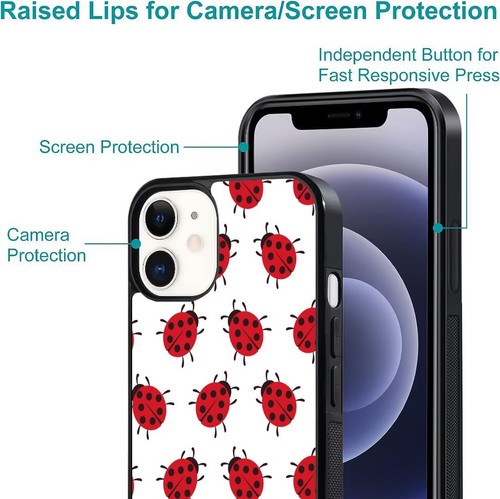 For iPhone SE XS XR Max 5 6 7 8 Plus Anti scratch Cover small beetles Ladybugs - Picture 18 of 25