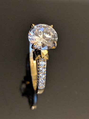 1KT VERLOBUNGSRING RUNDSCHLIFF MASSIV 14K GELBGOLD KOSTENLOSE GRÖßE - Bild 7 von 12