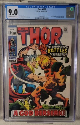 THOR #166 VS HIM 2nd App Adam Warlock CGC 9.0 VF-NM GOG3 High Grade ...