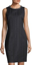 Karl Lagerfeld knitted office work black Sleeveless Dress Size 6 A008849