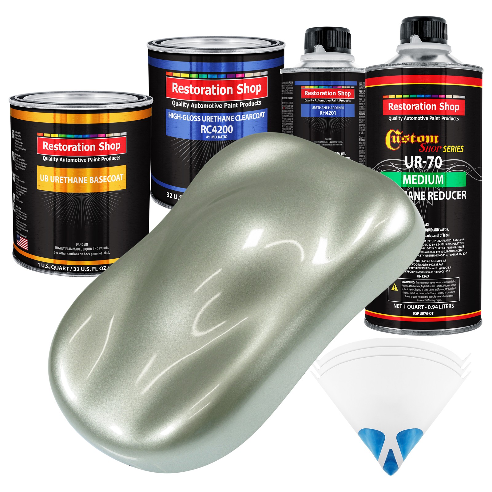Sage Green Metallic Urethane Basecoat Clearcoat Auto Paint Kit
