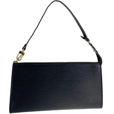 Louis Vuitton Epi Pochette Accessoires Leather Suede Black Handbag 3581